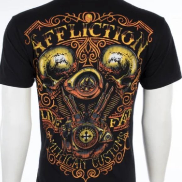 AFFLICTION Mens Short Sleeve THUNDER Crewneck T-Shirt - Picture 2 of 2